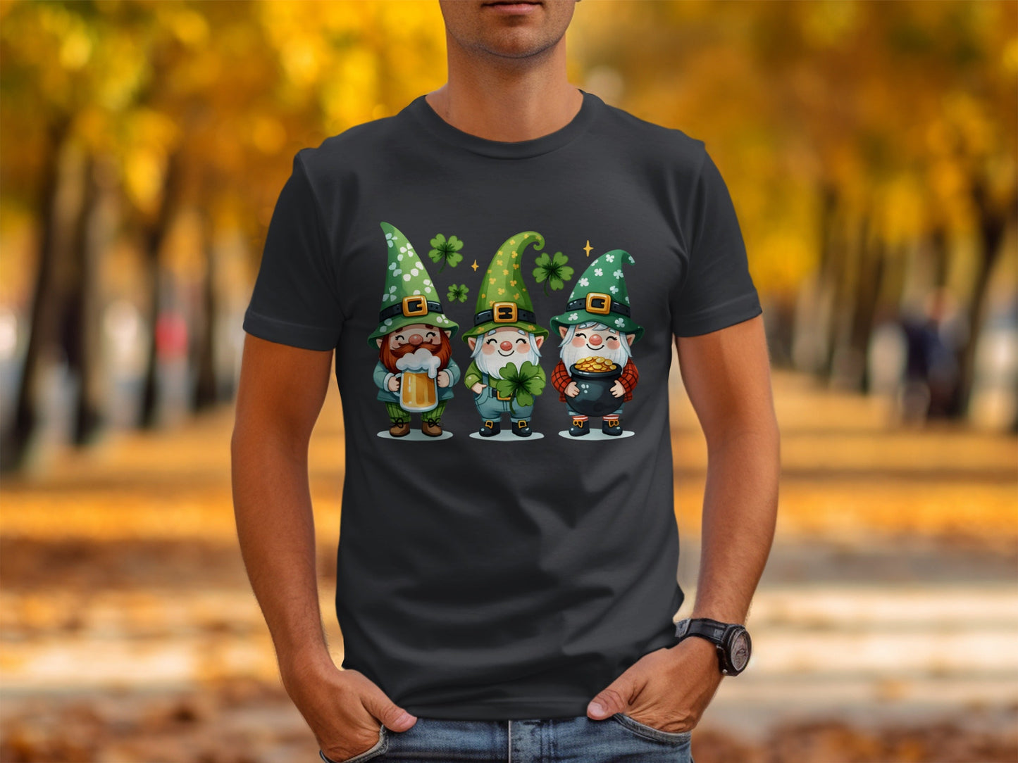 Lucky Gnome T-Shirts, St Patricks Day Shirt, Irish Gnome Shirt, Shamrock Shirt, St Paddys Day Apparel, Cute Gnomes T-Shirt