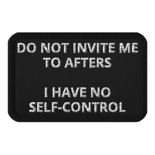No Self-Control Embroidered EDM Iron-on Patches
