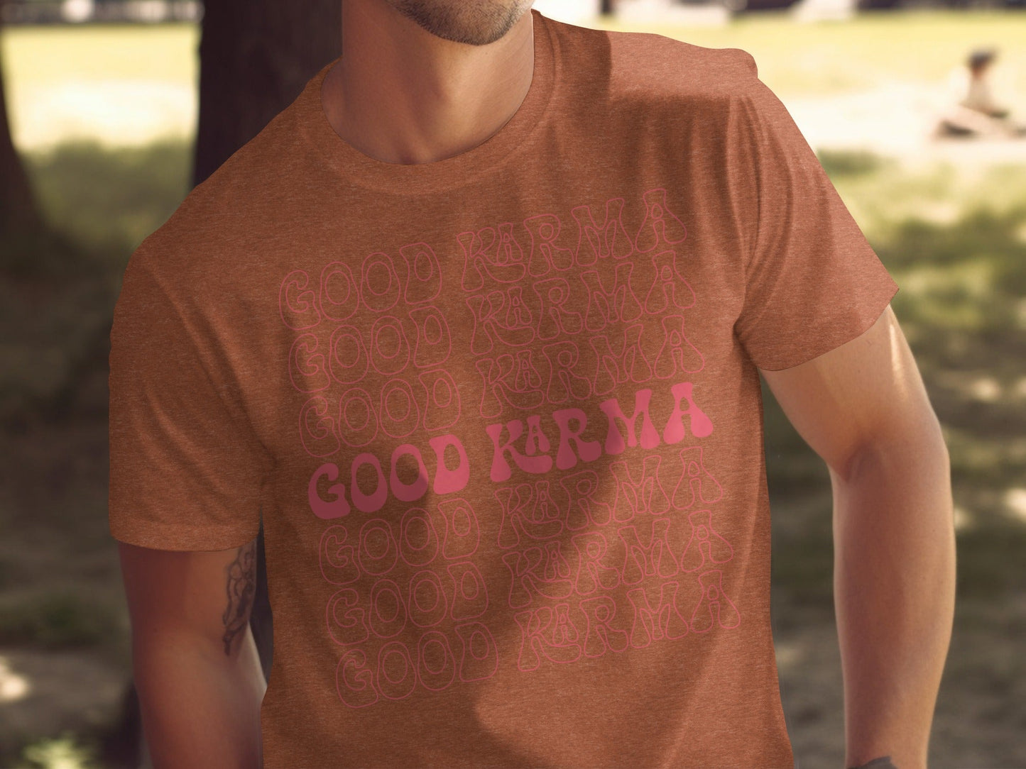 Good Karma Positive Vibes Graphic Design Pattern T-Shirt