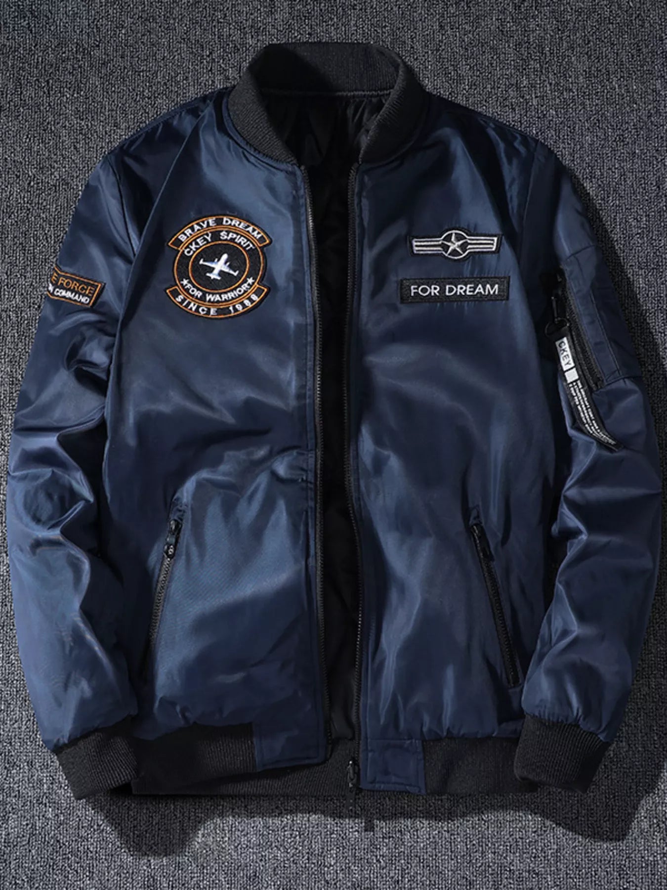 Men's Plus Size Zip Up Bomber Jacket