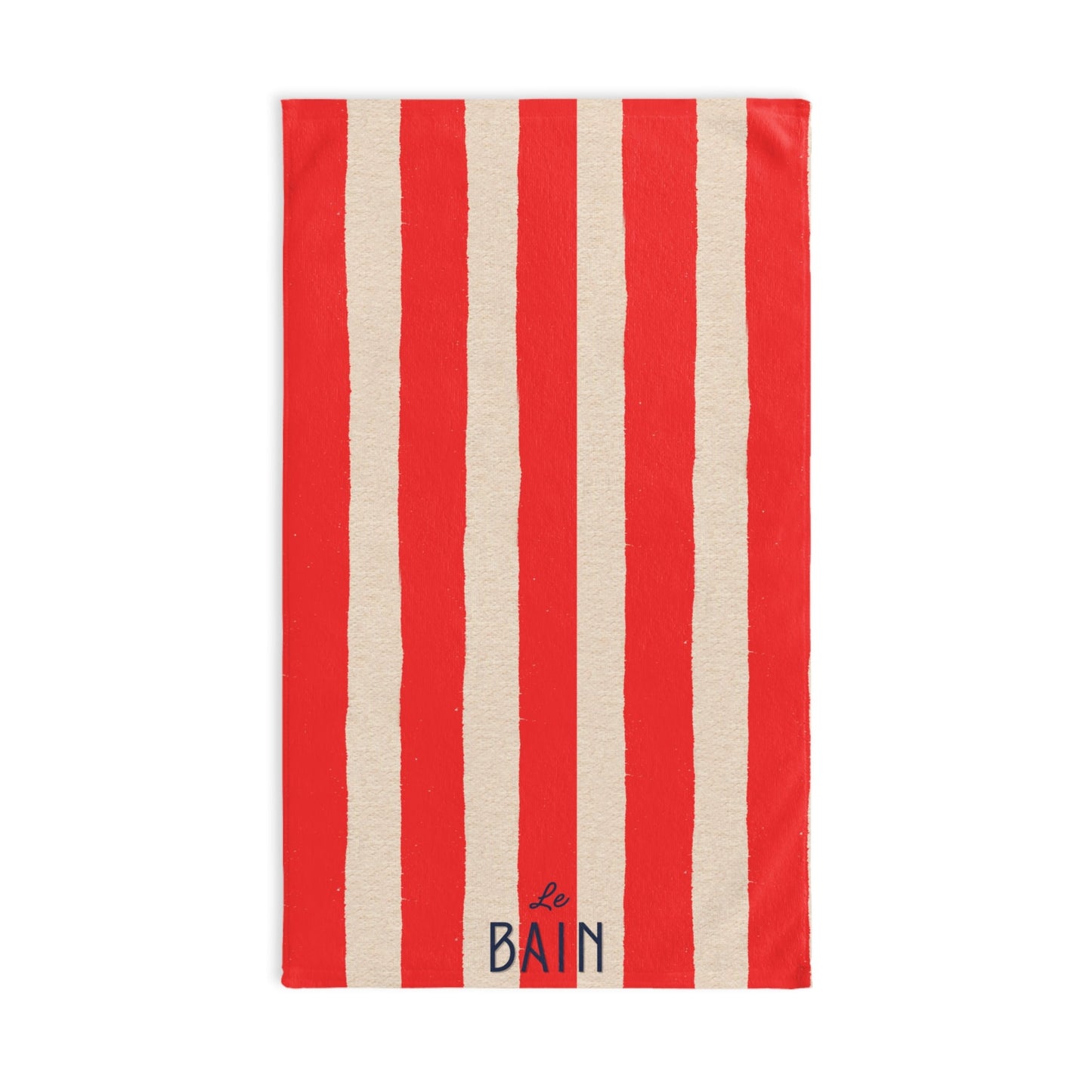 Le Bain Red Striped Hand Towel — French Red & Cream Bathroom Decor
