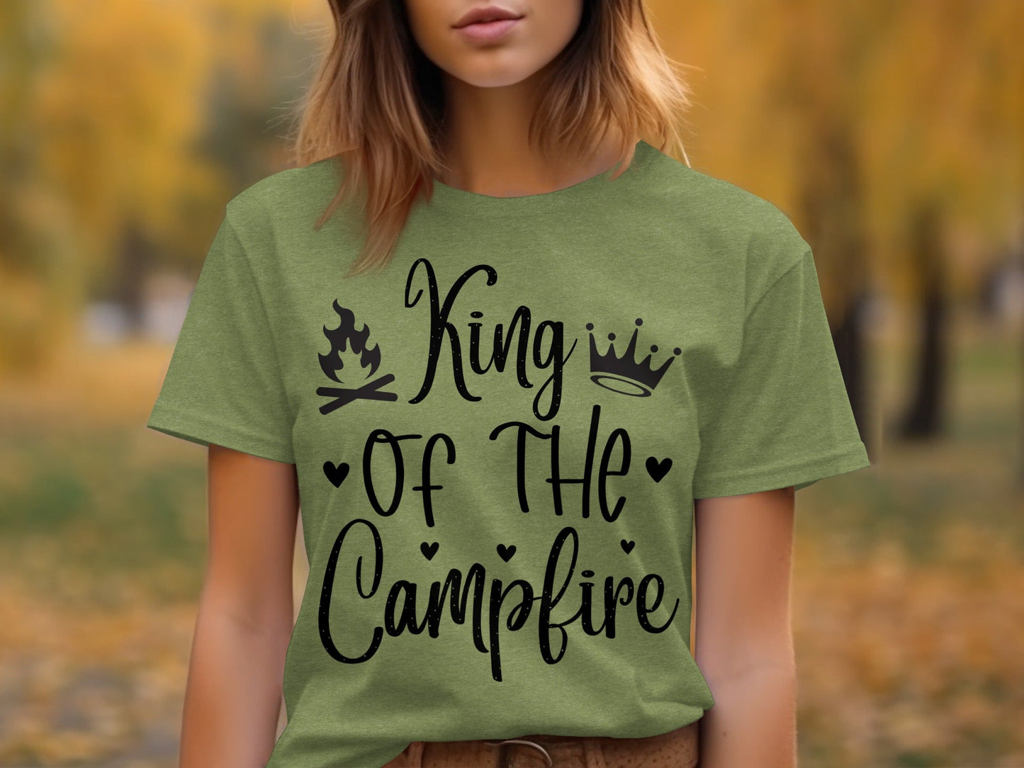 King Of The Campfire With Campfire and Crown T-Shirt