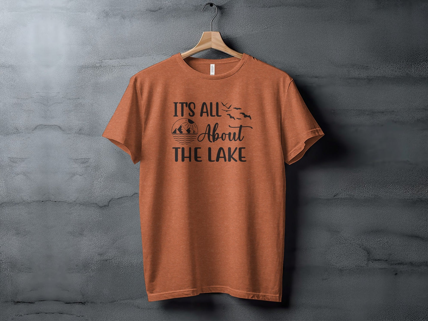 It's All About The Lake Mountain and Birds Graphic T-Shirt