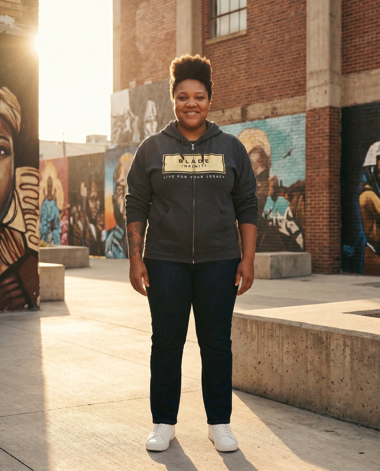 Legacy Essential Gold Zip Hoodie