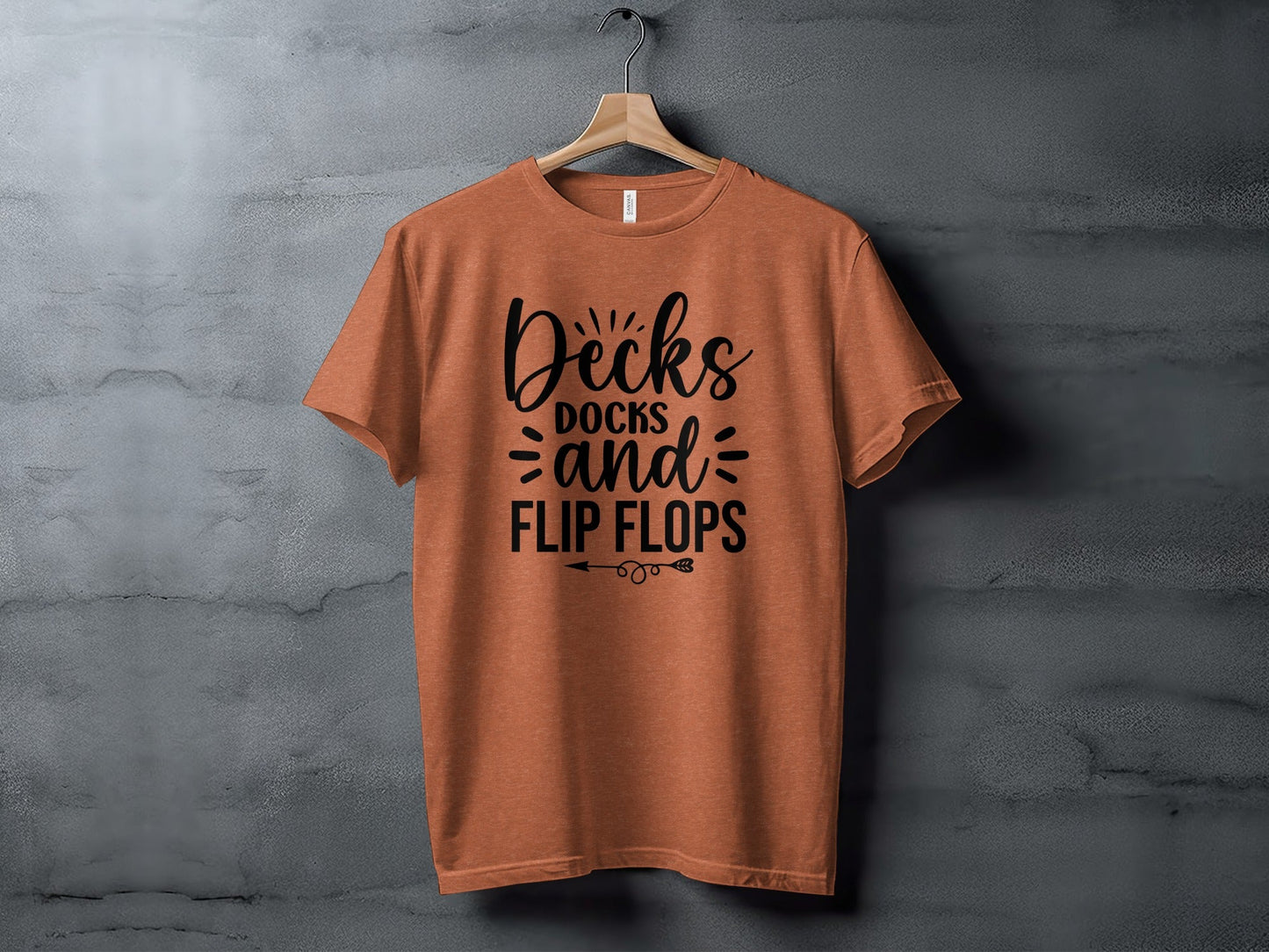 Decks Docks And Flip Flops Arrow Summer Funny T-Shirt