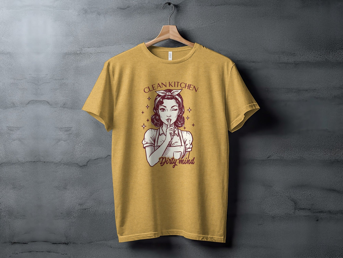 Clean Kitchen Dirty Mind Retro Woman Graphic T-Shirt