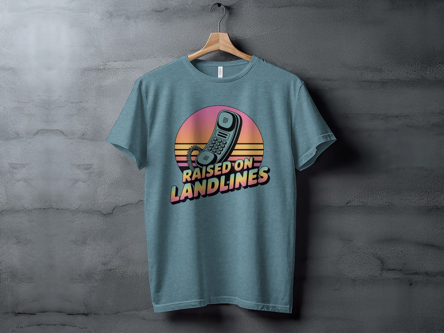 Raised on Landlines Retro Style Phone Design T-Shirt
