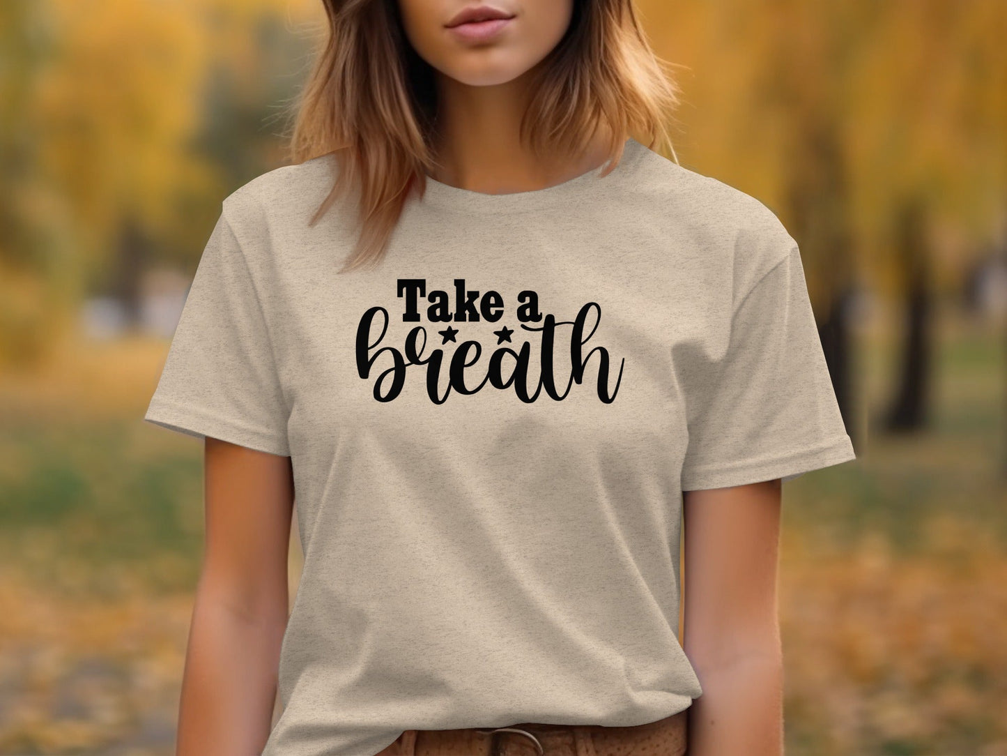 Take a Breath Graphic Two Stars Design Inspiration T-Shirt