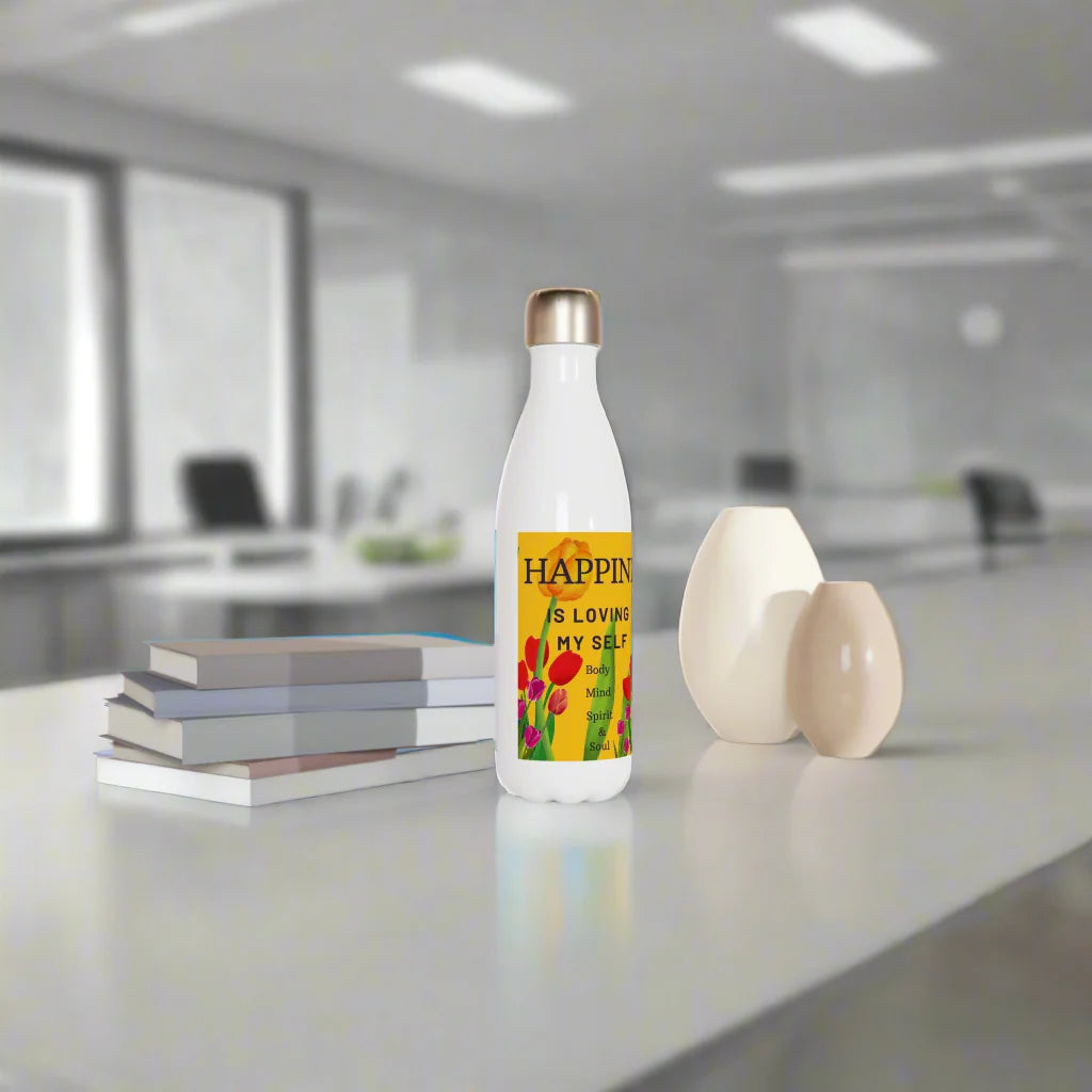 White 17oz Stainless Steel Water Bottle