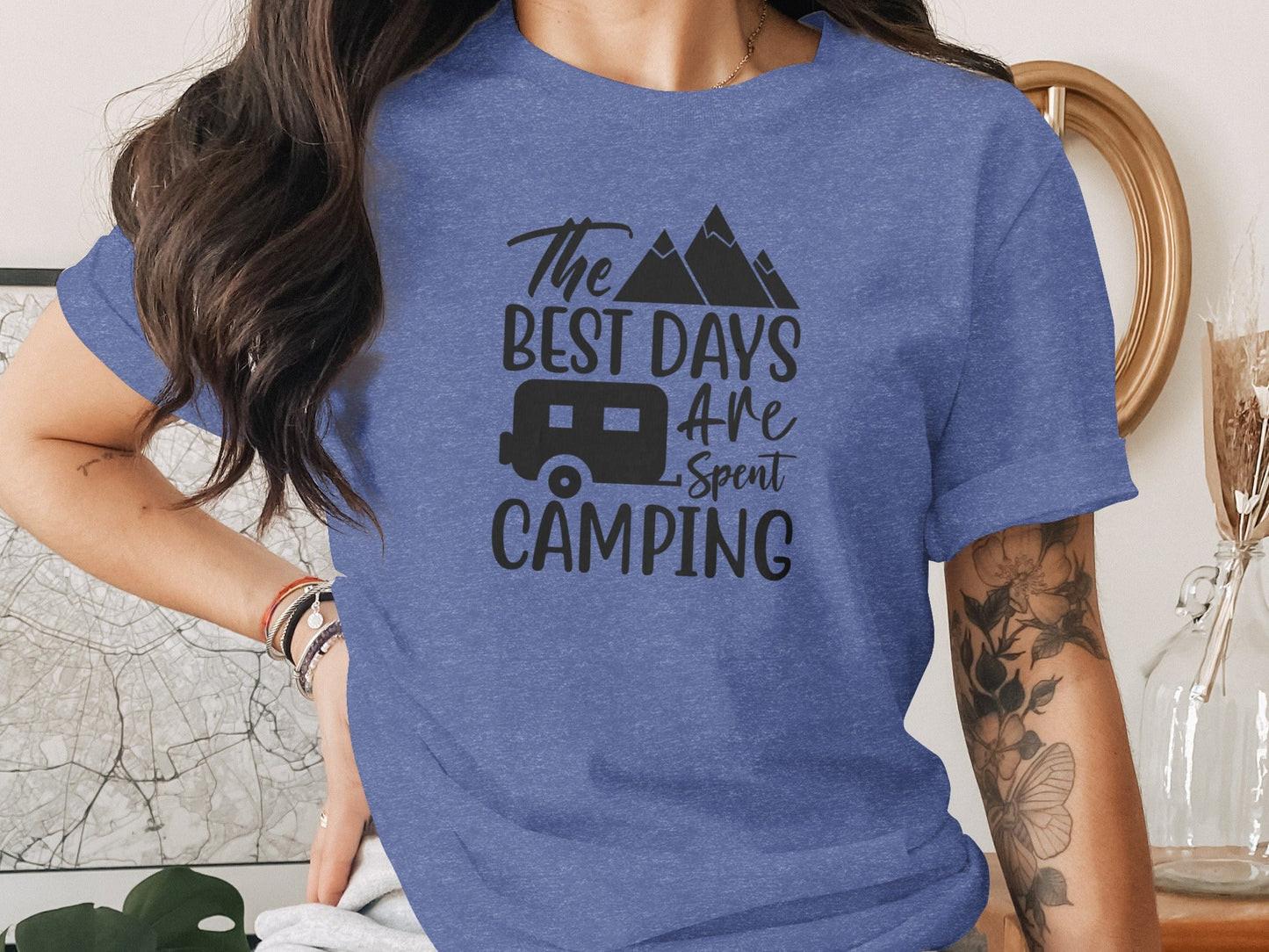 The Best Days Are Spent Camping Graphic Design T-Shirt