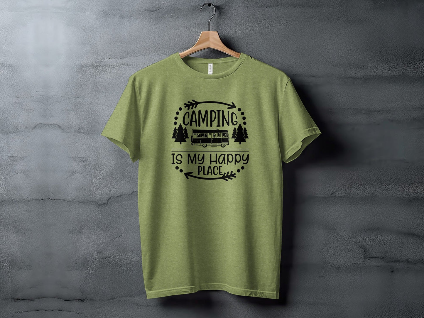 Camping is My Happy Place With Campervan T-Shirt
