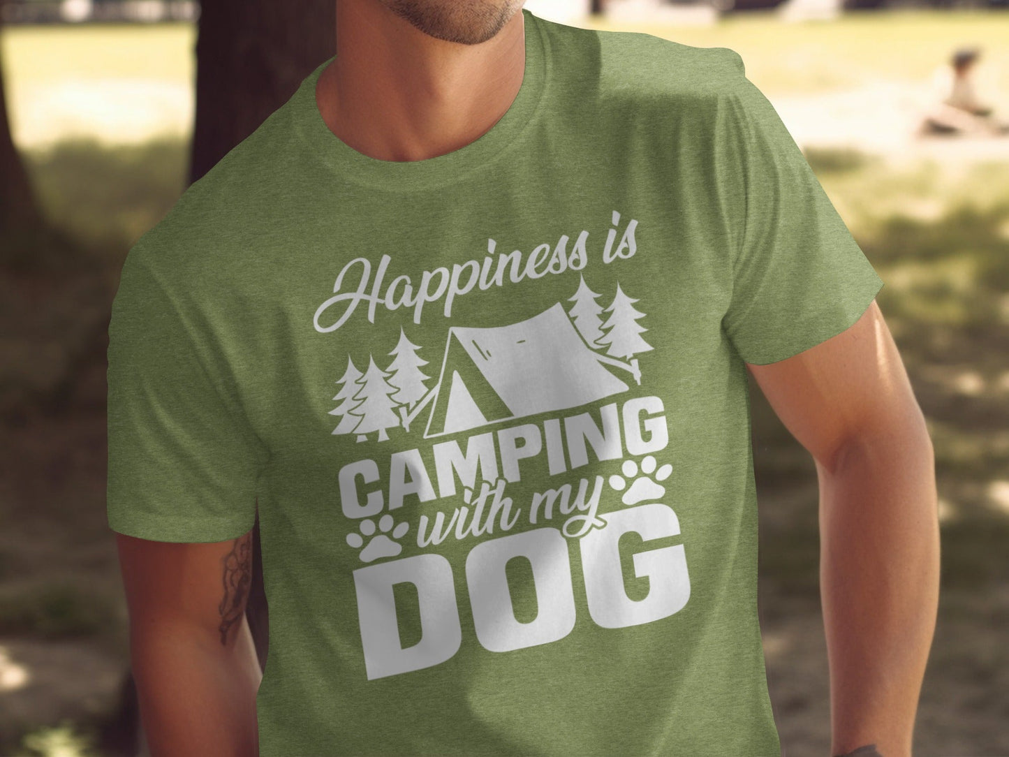 Happiness is Camping with My Dog Awesome Graphic T-Shirt