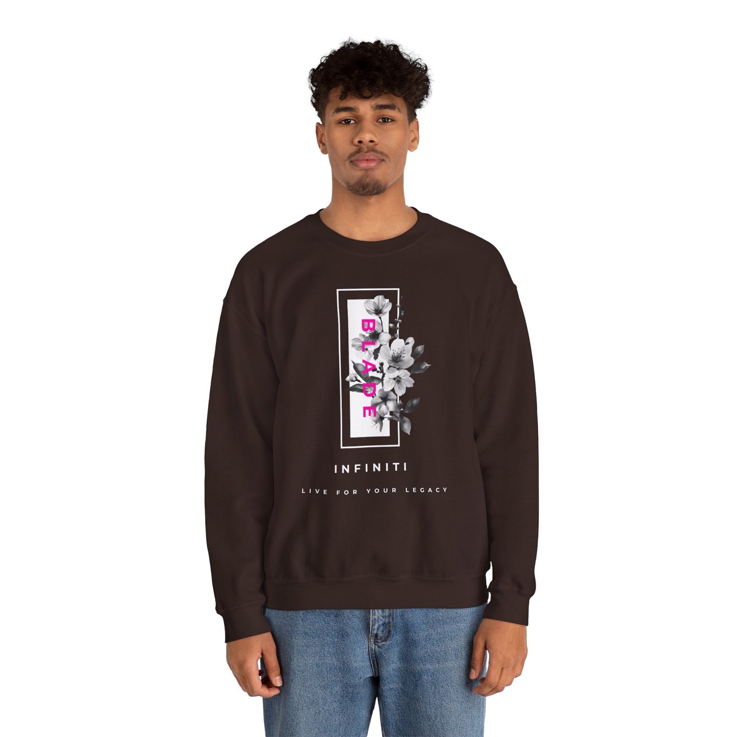 Bloom Bae Deep Pink Floral Unisex Crewneck Sweater