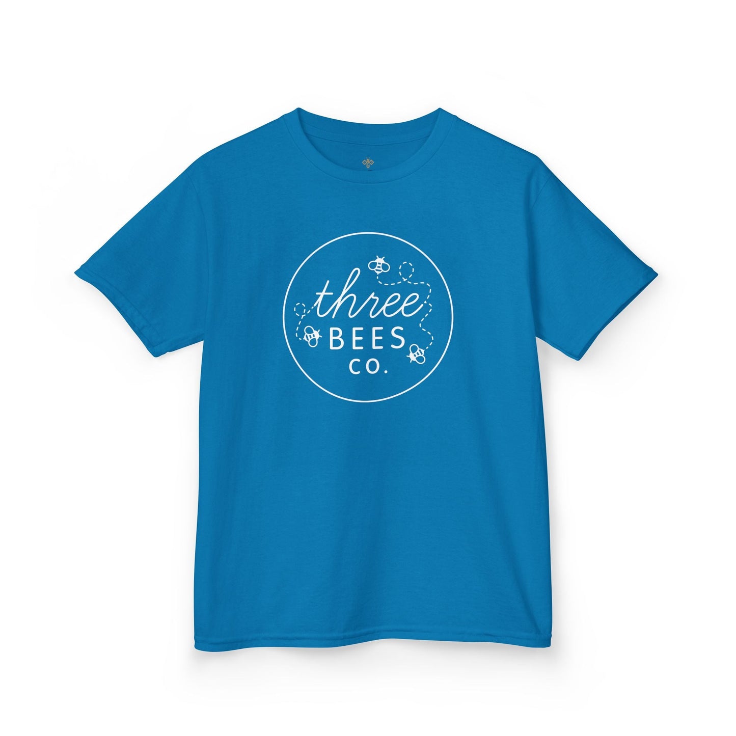 Kids Heavy Cotton Gildan Three Bees Classic Logo in White Hive Tee