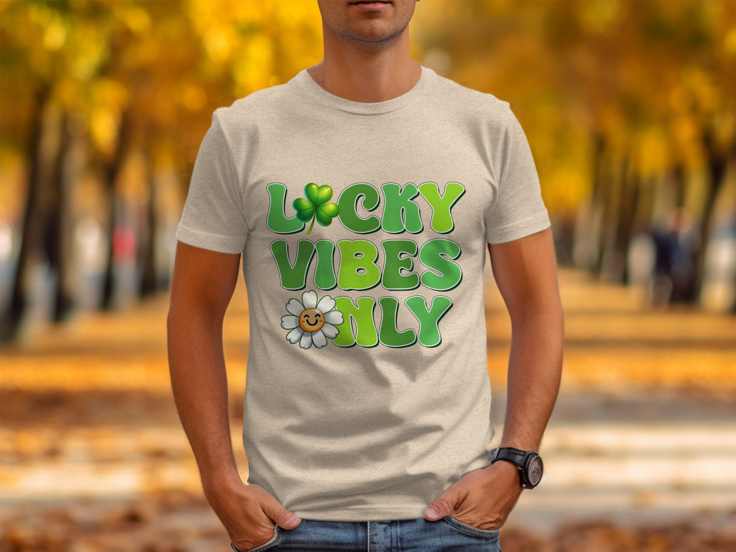 Lucky Vibes Only T-Shirts, Saint Patricks Day Shirt, Clover Shirt, Shamrock Shirt, Flower Shirt, Trendy Shirts