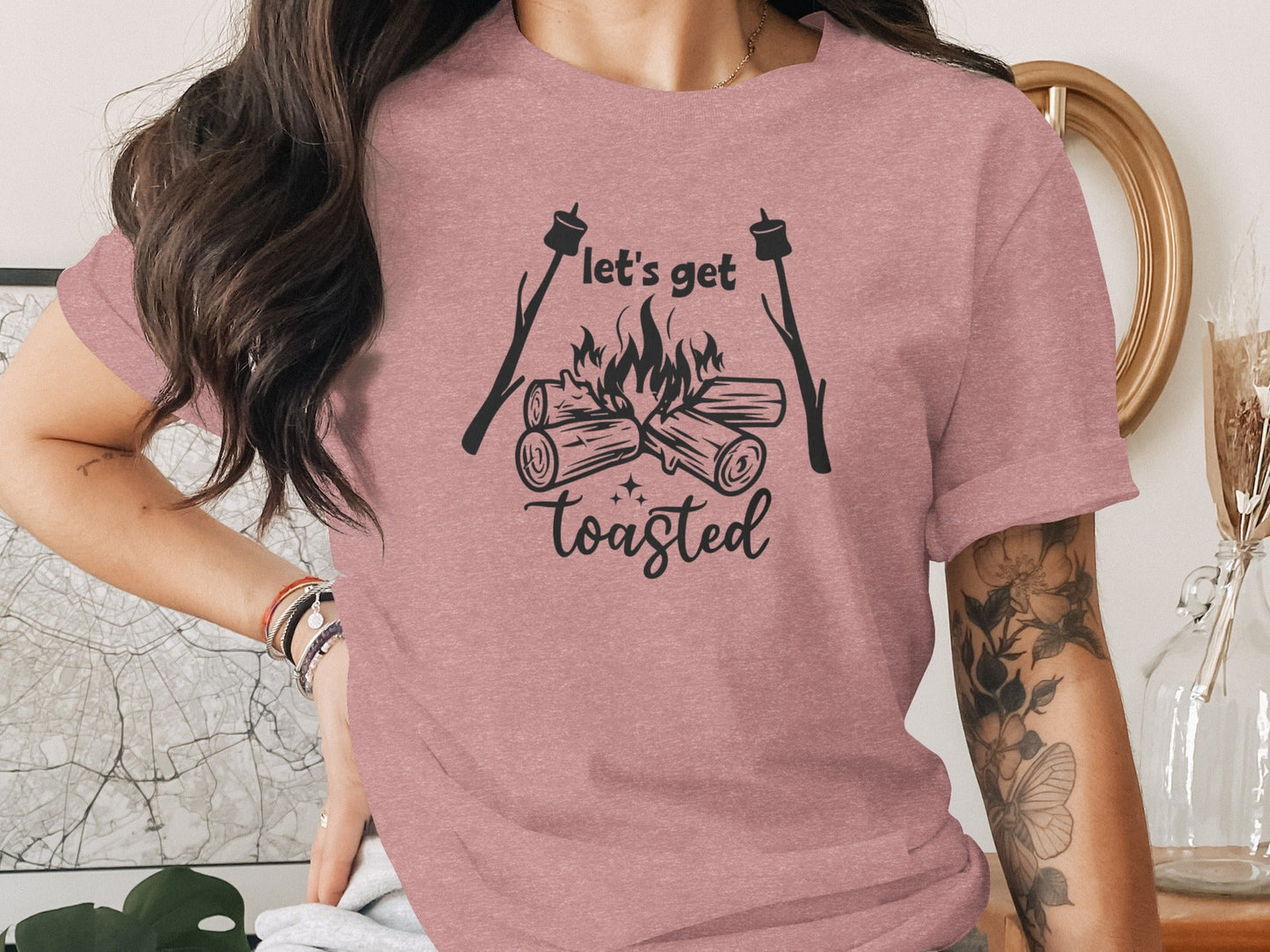 Lets Get Toasted Bonfire Fire Marshmallows T-Shirt