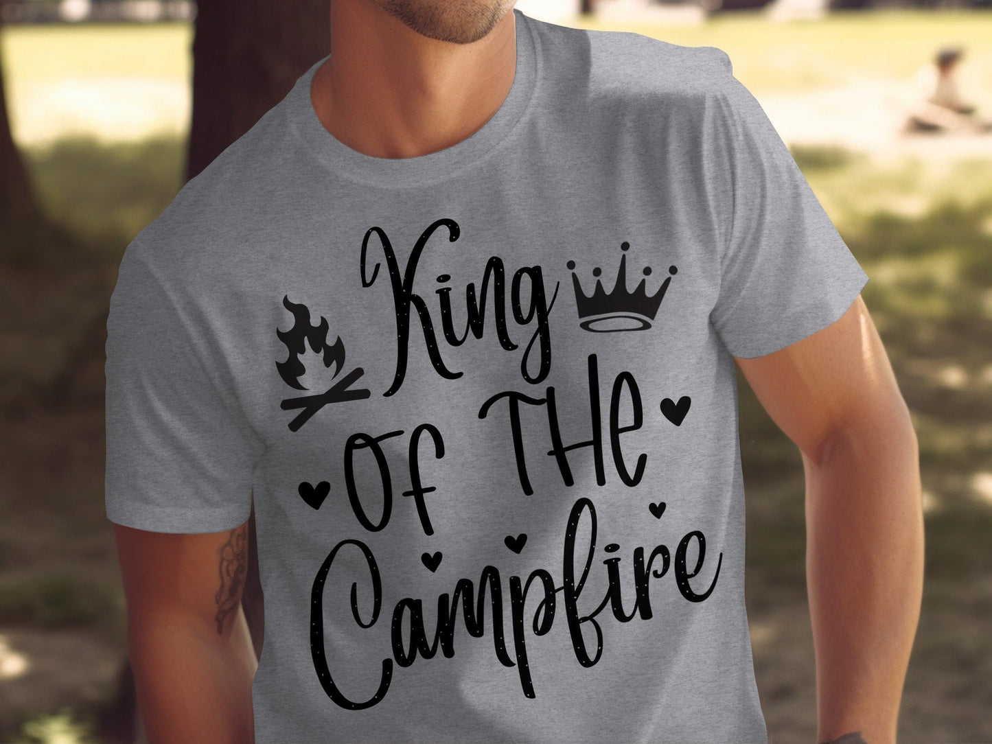 King Of The Campfire With Campfire and Crown T-Shirt