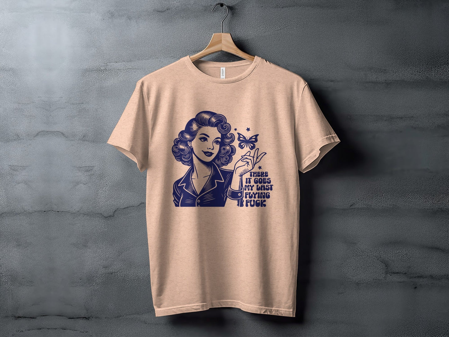 Retro Girl Butterfly Last Flying F Word Phrase T-Shirt