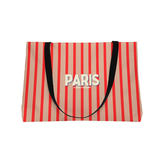 Parisian Weekender Tote Bag, RED
