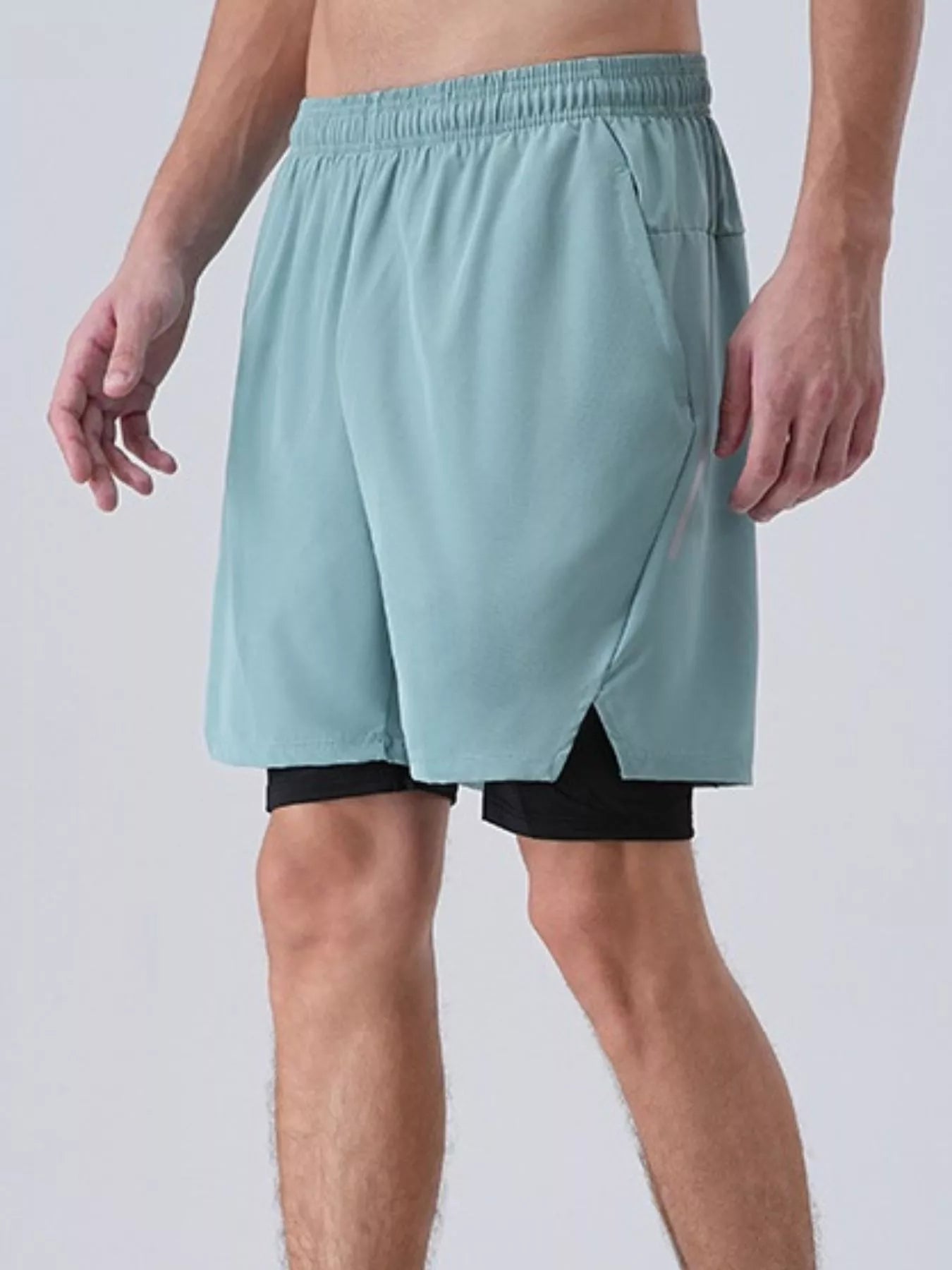 Men's Plus Size Elastic Waist Active Shorts