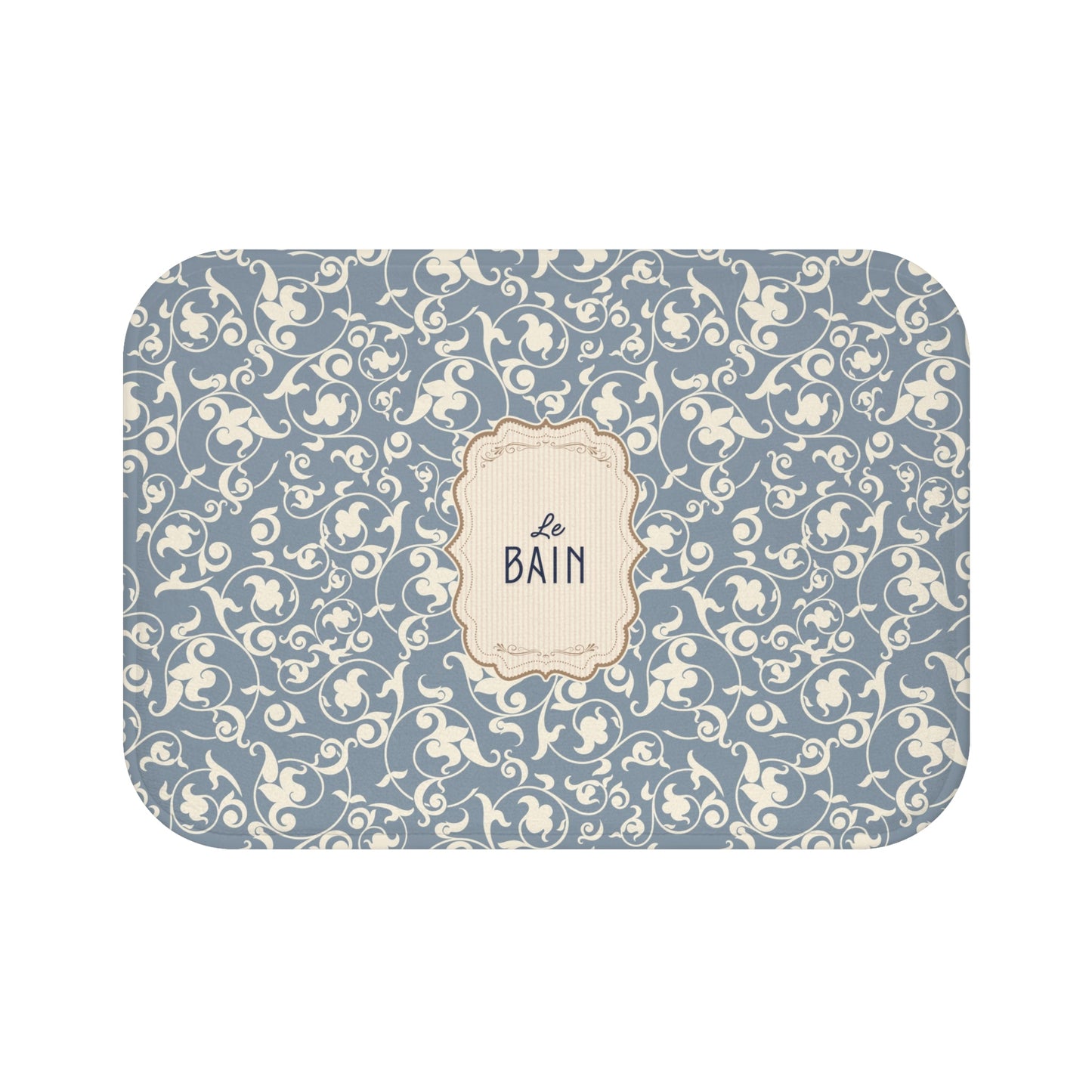 Le Bain Vintage Floral Bath Mat, Grey-Blue Pattern