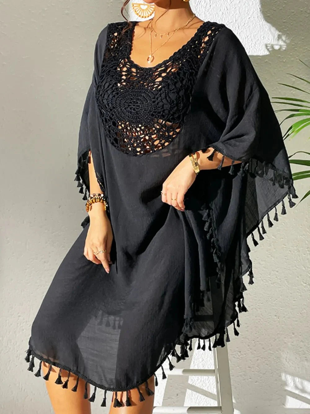 Tassel Cutout Cover-Up Dress for Effortless Summer Style