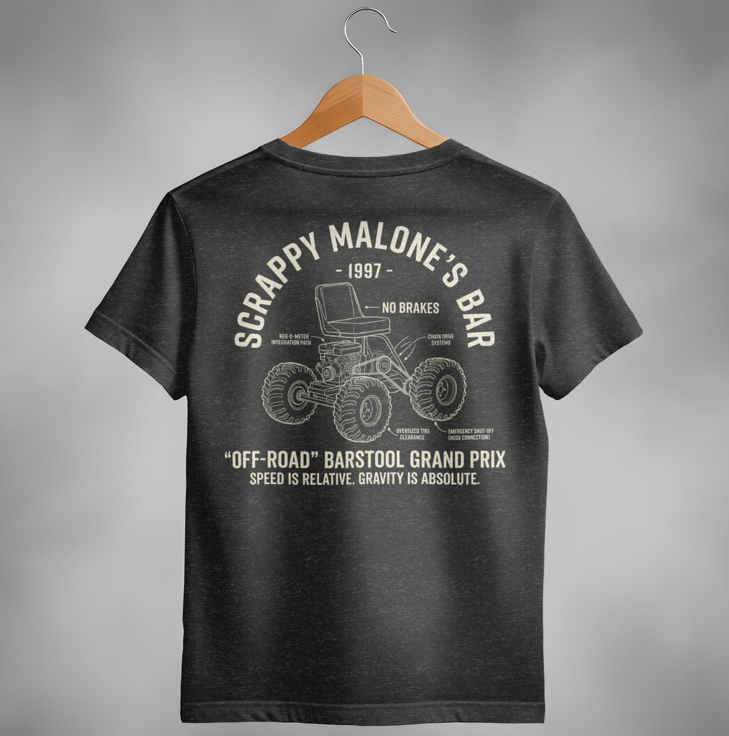 Scrappy Malone's Barstool Grand Prix Tee - Vintage Racing Humor