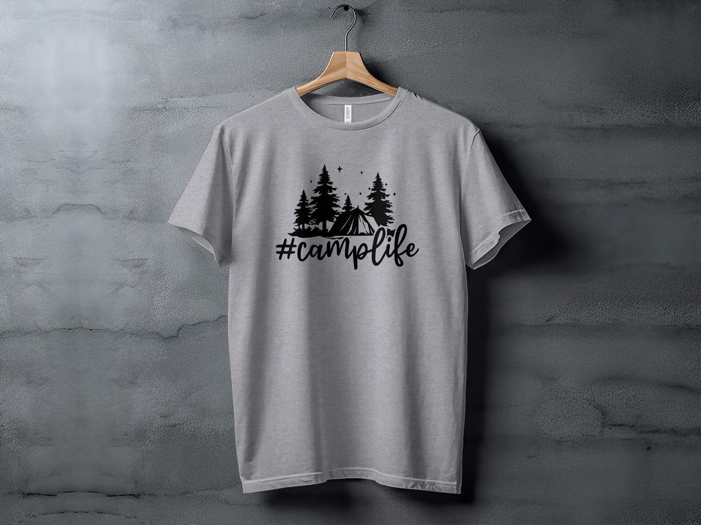 Hashtag Camplife Text Design With Camping Tent T-Shirt