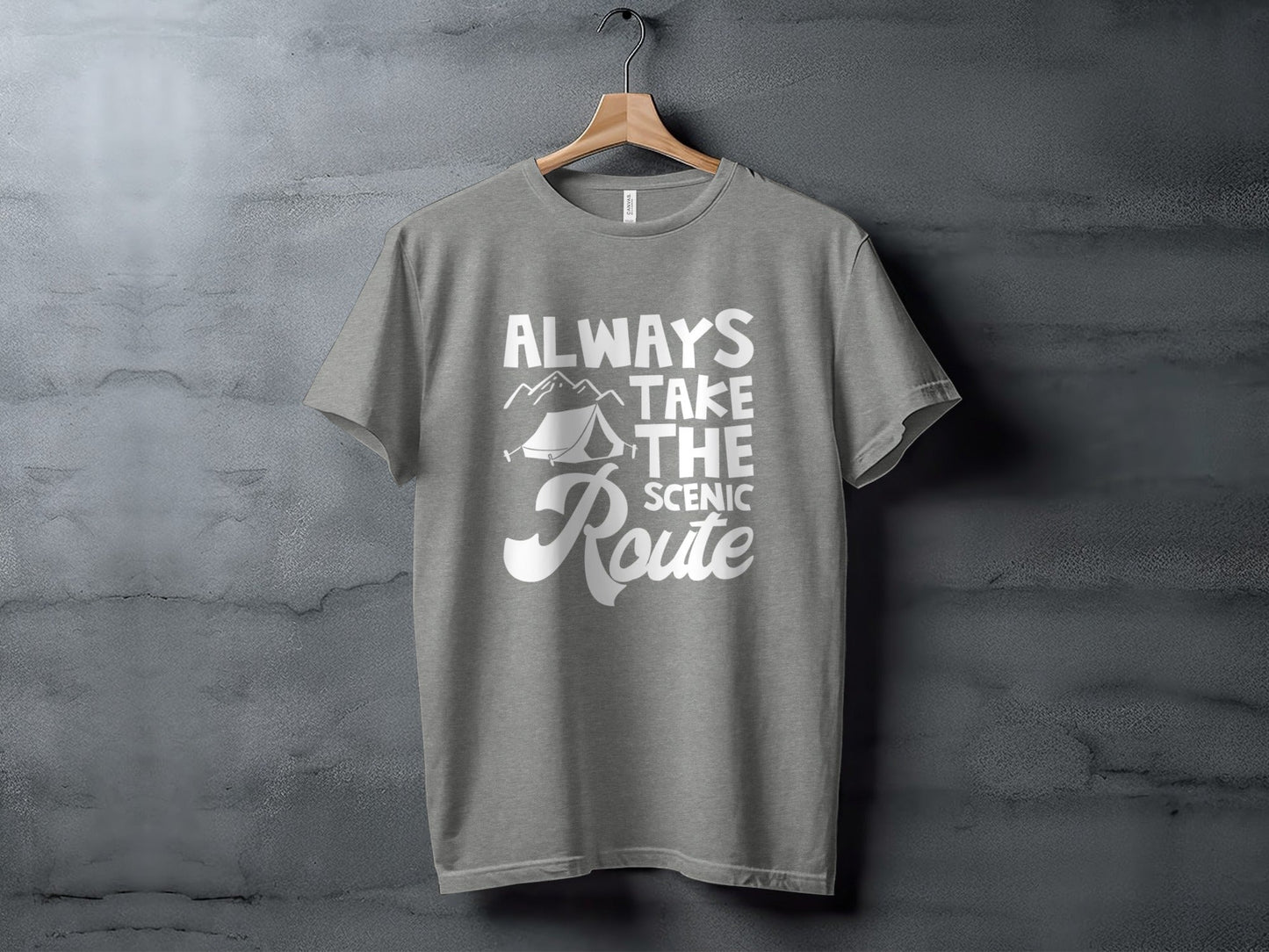 Always Take The Scenic Route Outdoors Camping Design T-Shirt