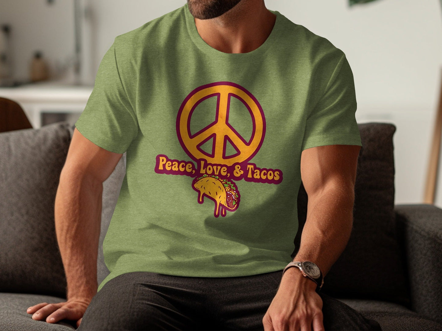 Peace Love Tacos Illustration for Taco Enthusiasts T-Shirt