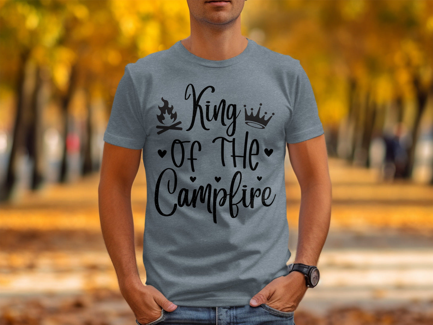 King Of The Campfire With Campfire and Crown T-Shirt