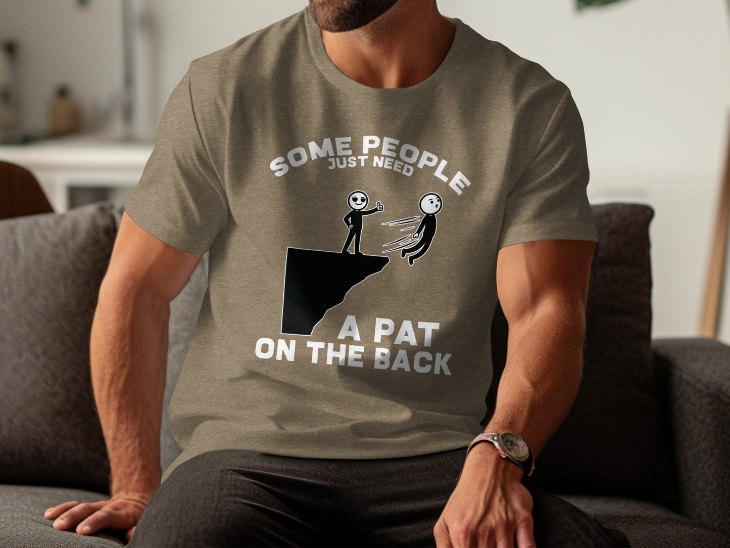 Thumbs Up Before The Fall Funny Stick Figure Art T-Shirt