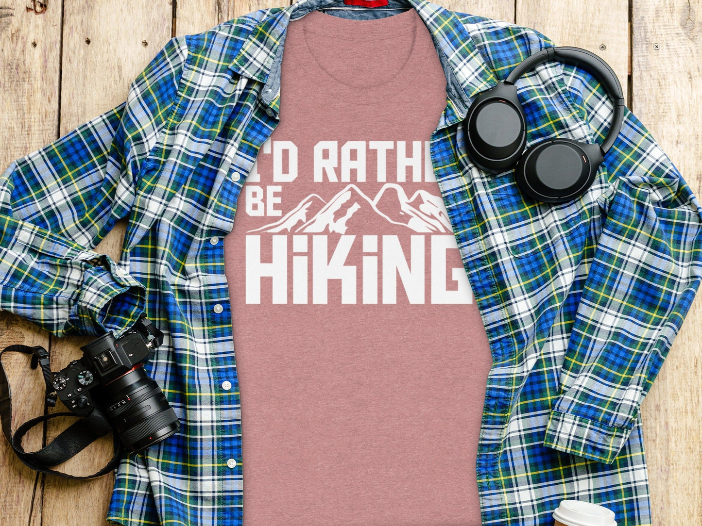 I Would Rather Be Hiking Mountains Graphic Design T-Shirt