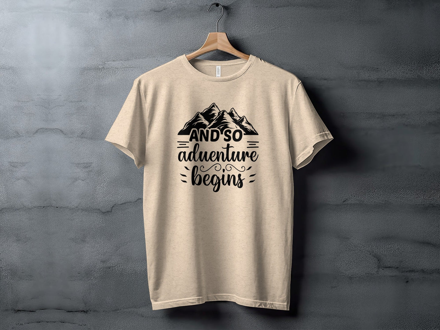 And So Adventure Begins Mountain Theme Graphic T-Shirt