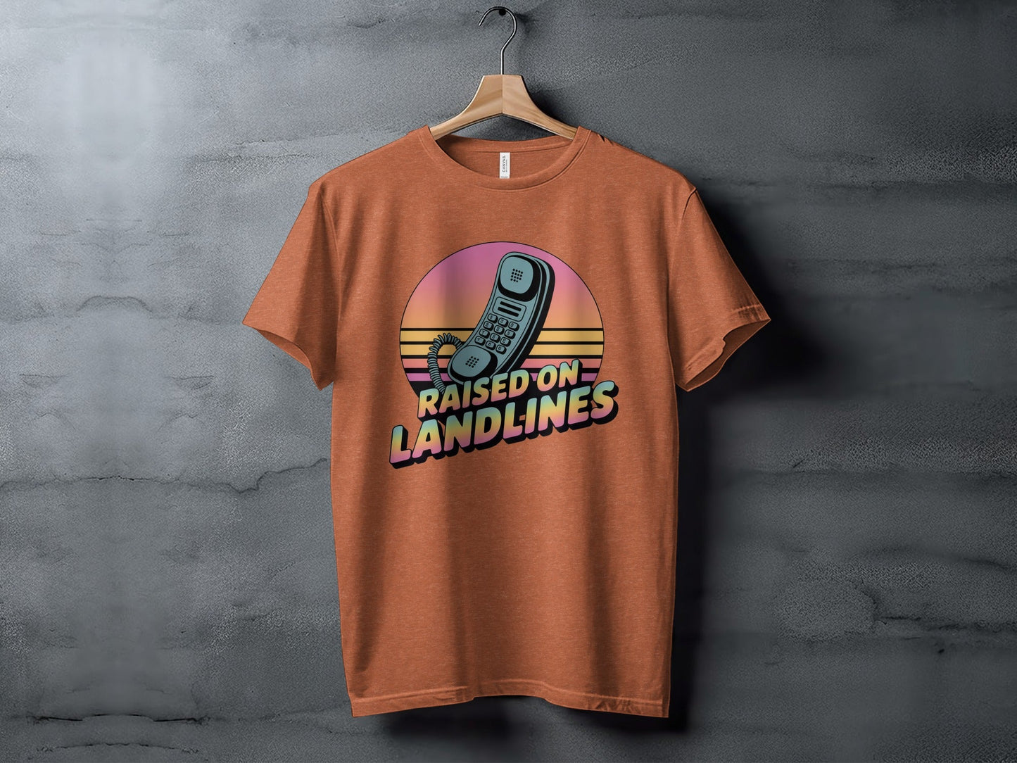 Raised on Landlines Retro Style Phone Design T-Shirt
