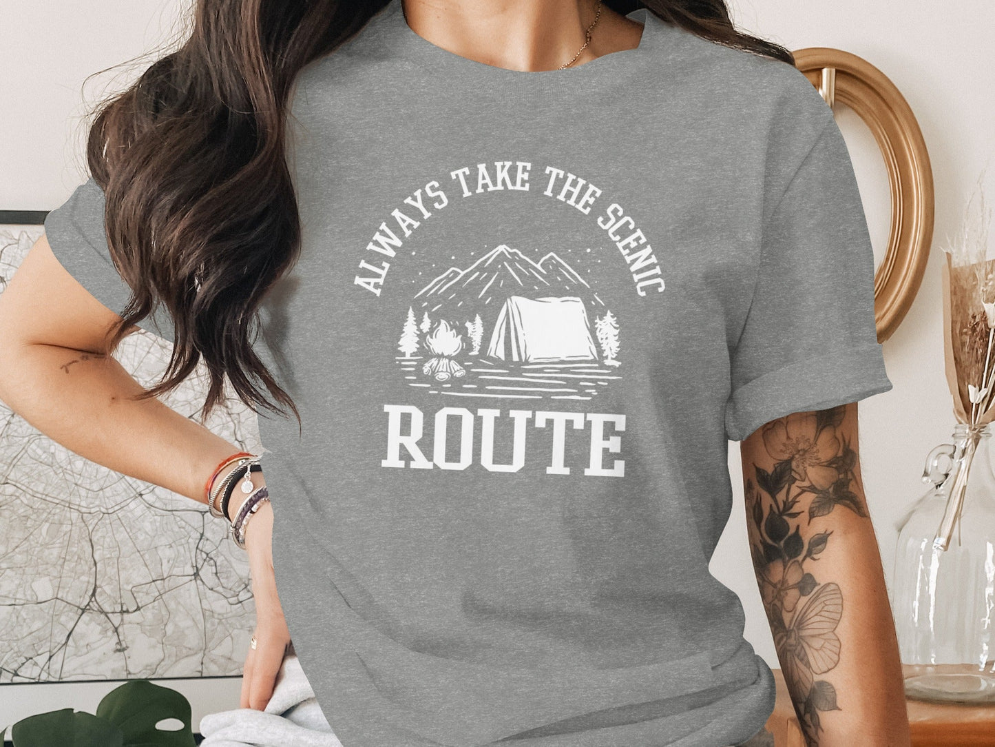 Always Take The Scenic Route Camping Adventure T-Shirt