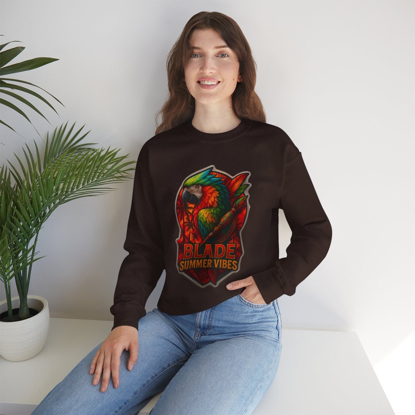 Aztec Parrot Unisex Crewneck Sweater