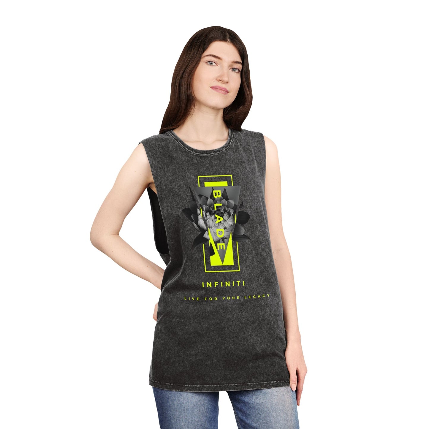Flora Essence Neon Green Floral Tank Top