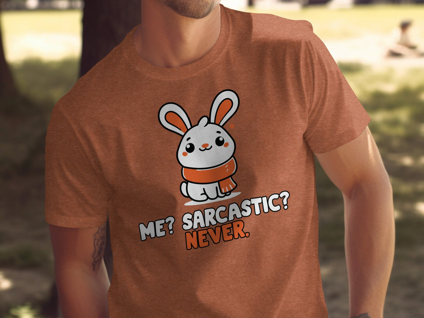 Sarcastic Bunny With Scarf Rabbit Cute Animal T-Shirt