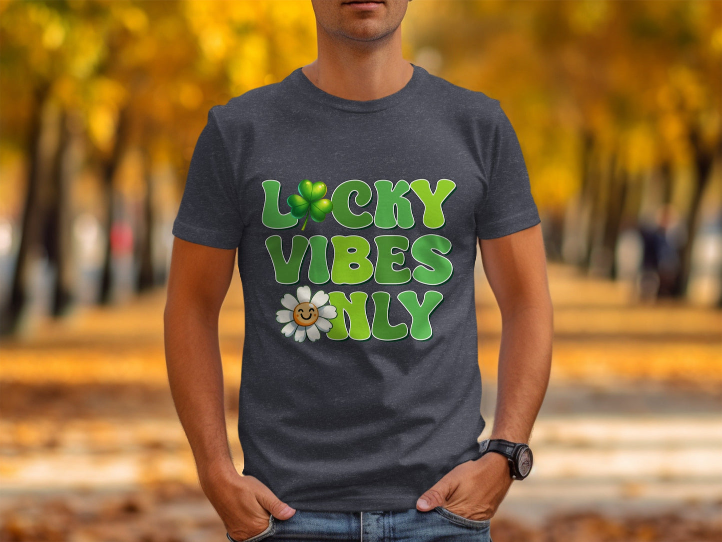 Lucky Vibes Only T-Shirts, Saint Patricks Day Shirt, Clover Shirt, Shamrock Shirt, Flower Shirt, Trendy Shirts