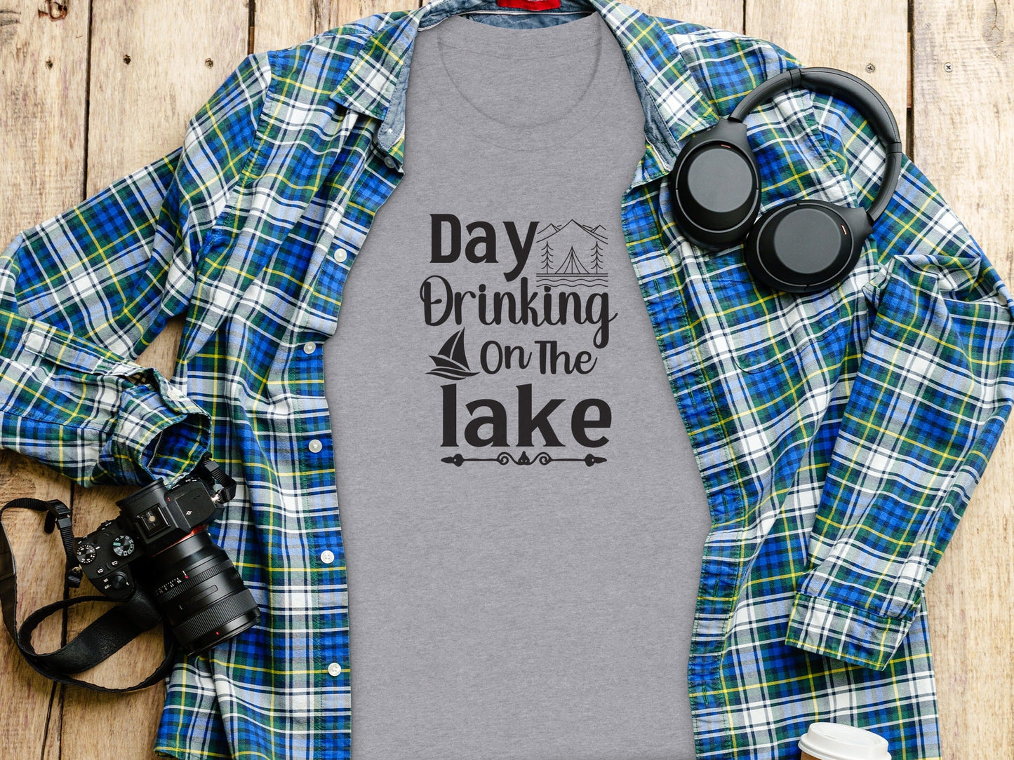 Day Drinking On The Lake Fun Vacation Graphic T-Shirt