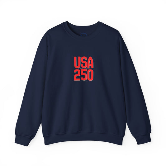 USA 250 Crewneck Sweatshirt — Patriotic 250th Anniversary Pullover