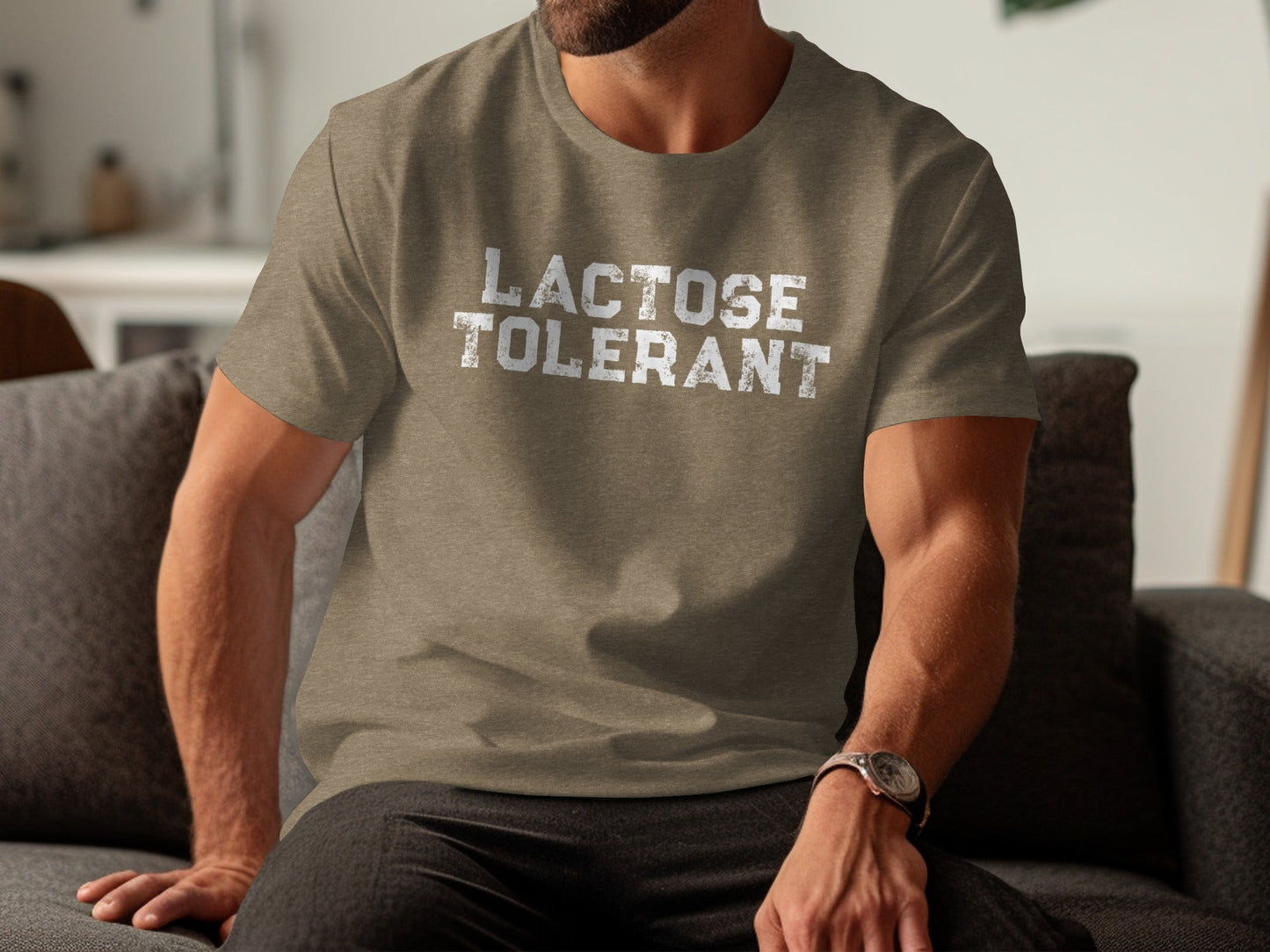Lactose Tolerant Dairy Lover Bold Text Funny T-Shirt