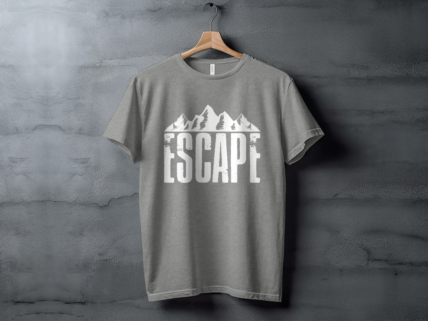 Escape Into The Mountains Outdoor Adventure Design T-Shirt