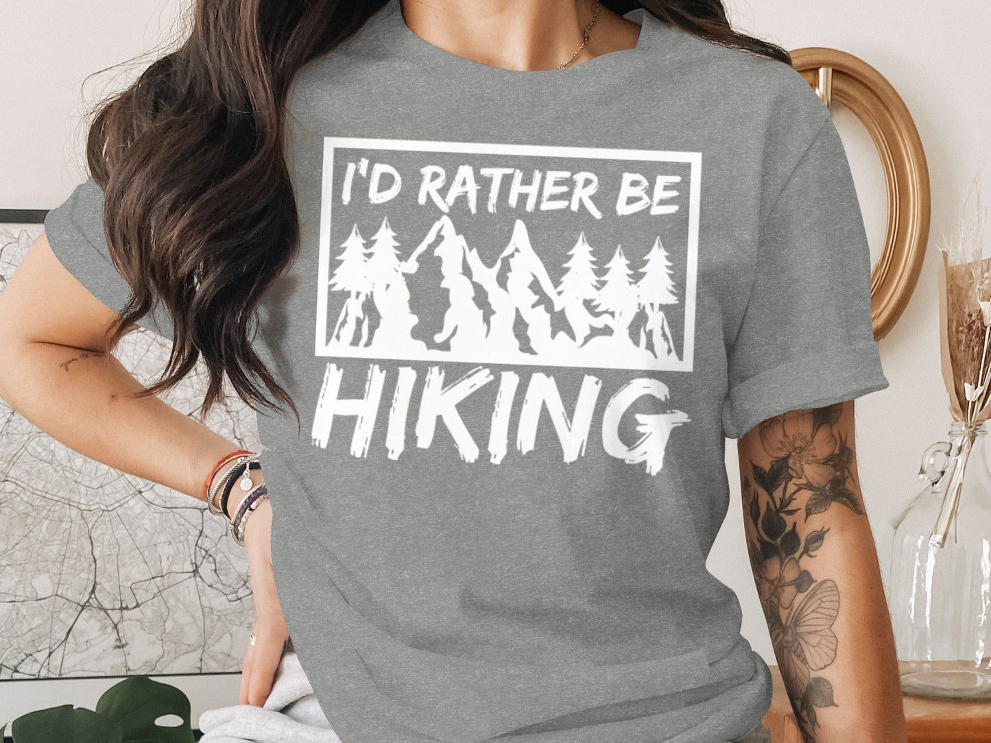 I would rather be Hiking outdoors Mountain T-Shirt