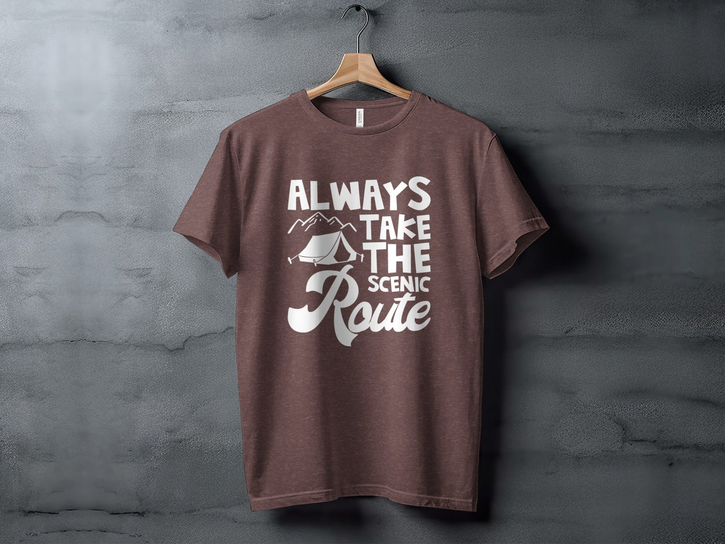 Always Take The Scenic Route Outdoors Camping Design T-Shirt
