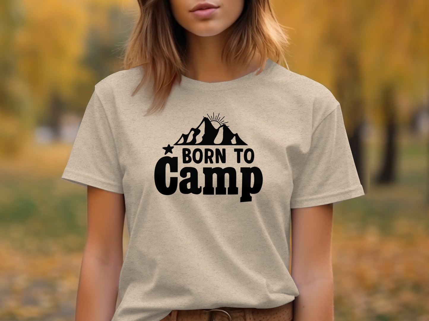 Born To Camp Mountain Design Adventure Awaits T-Shirt