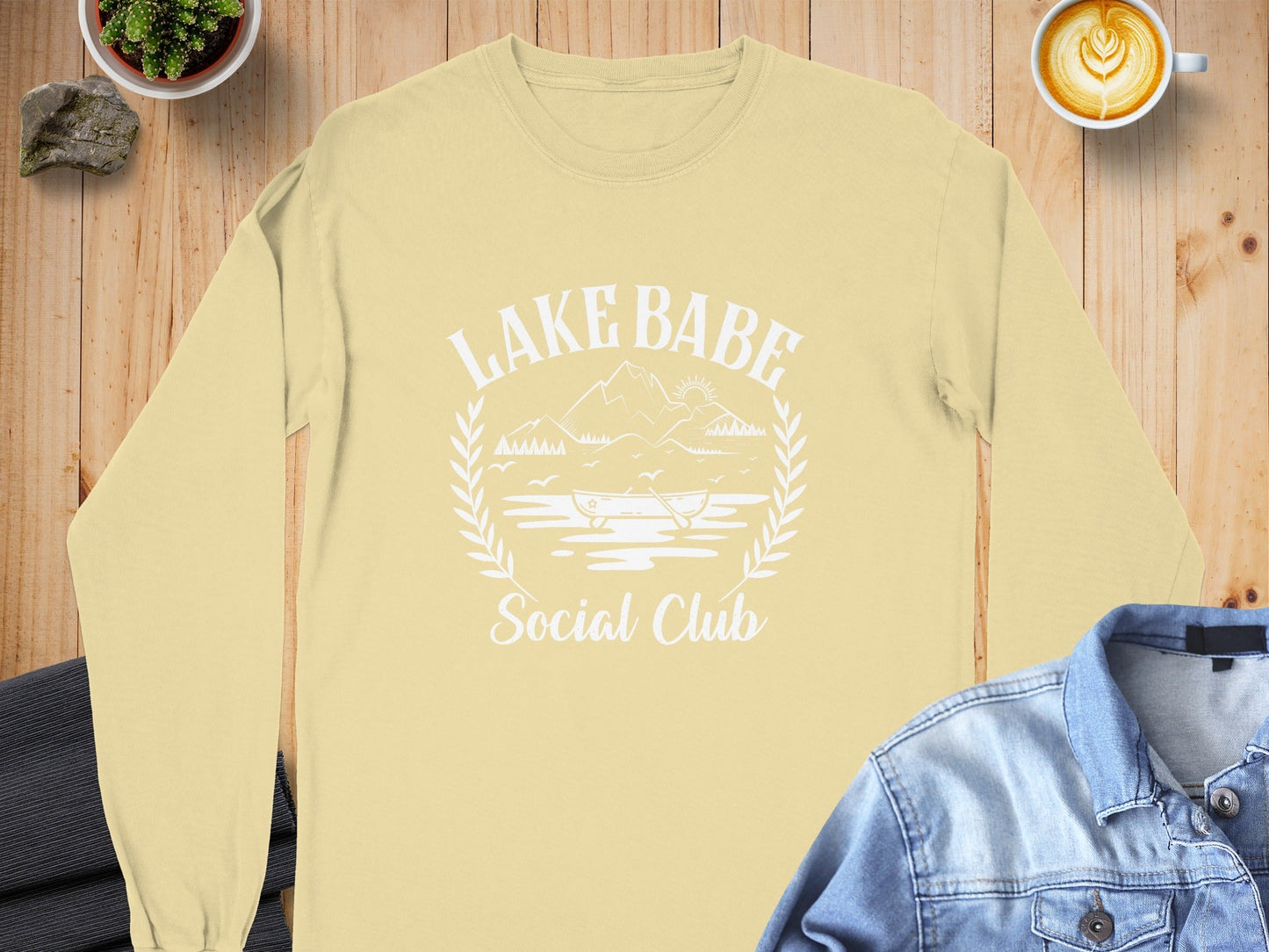 Lake Babe Social Club Vacation Outdoors Design Long Sleeve T-Shirt