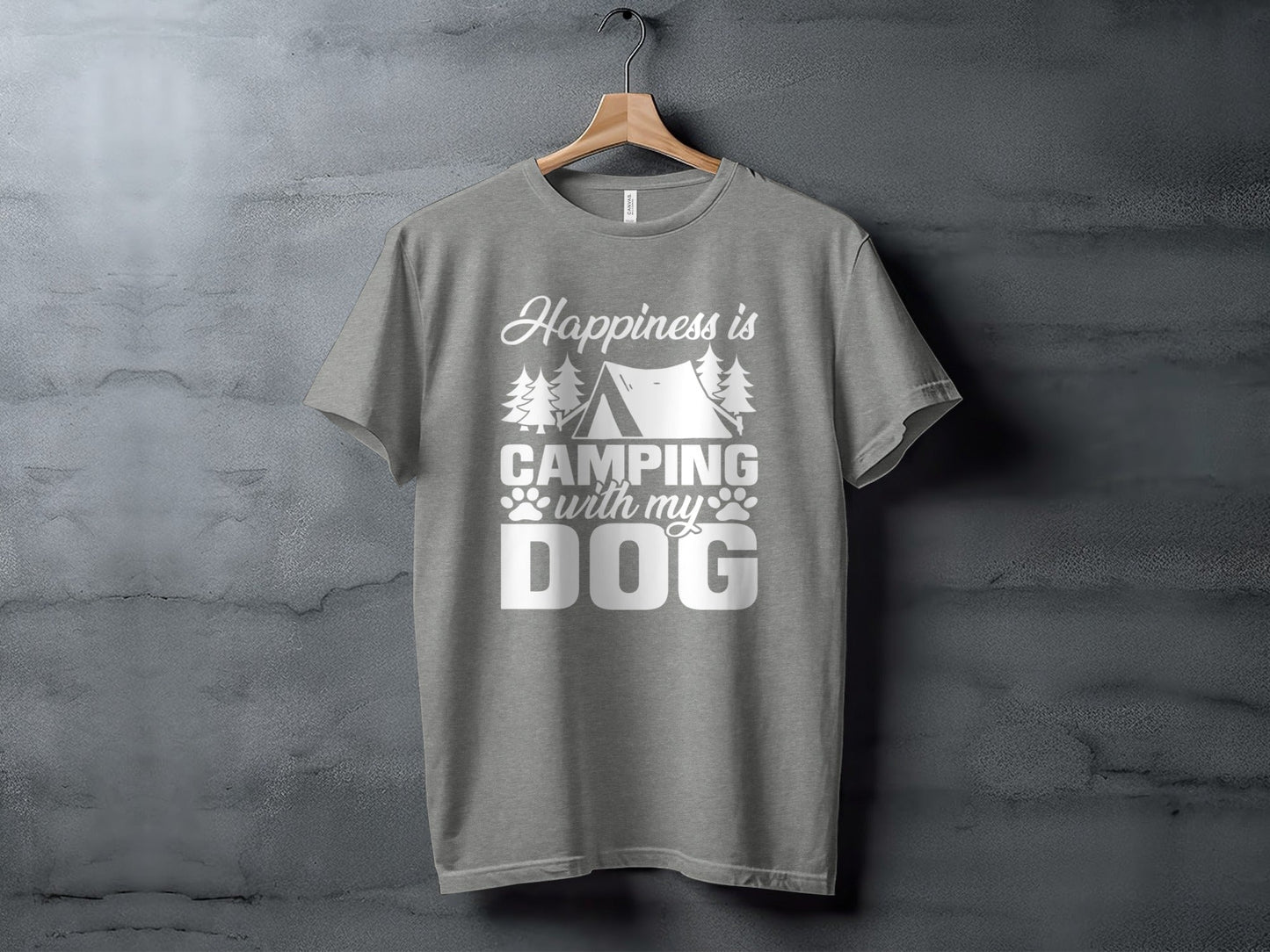 Happiness is Camping with My Dog Awesome Graphic T-Shirt