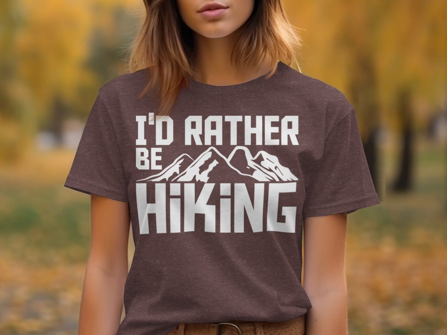 I Would Rather Be Hiking Mountains Graphic Design T-Shirt